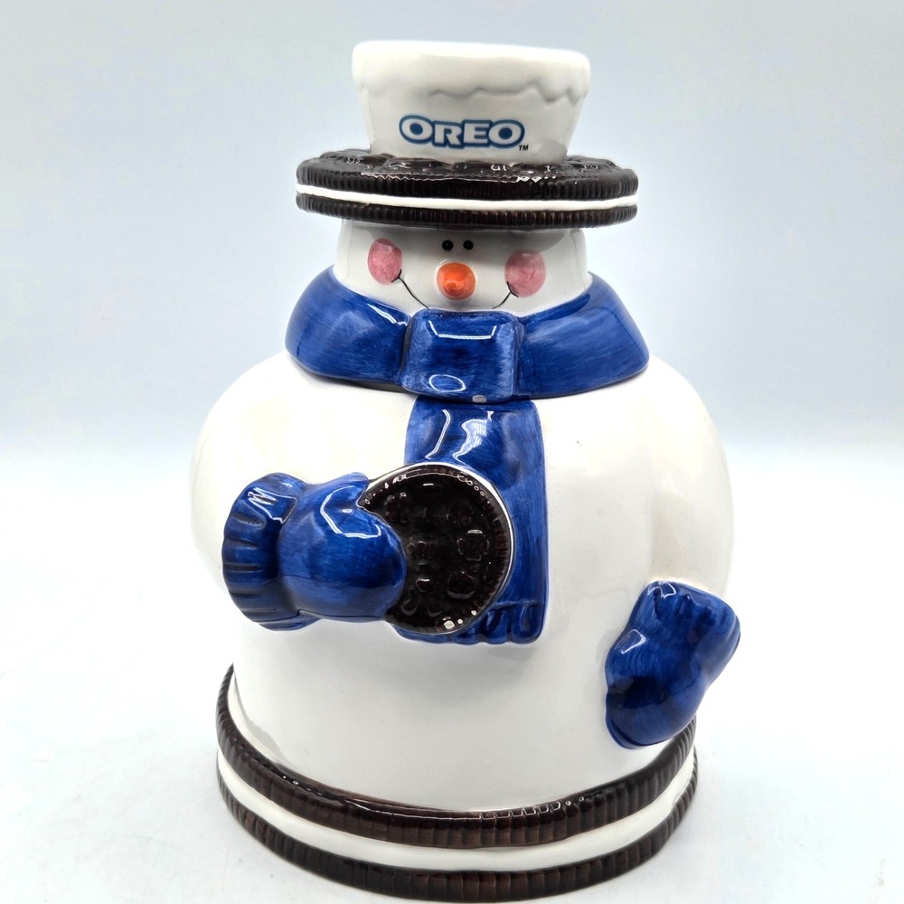 Vintage Nabisco Oreo‎ Snowman Cookie Jar Houston Harvest ( 2nd In 2000 Series )